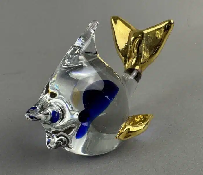 Murano Glas Fisch handgefertigtes Glasornament mit vergoldeten Teilen – Bild 2