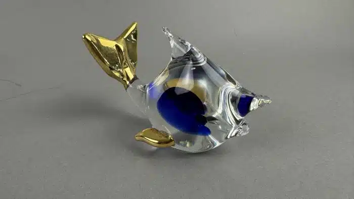 Murano Glas Fisch handgefertigtes Glasornament mit vergoldeten Teilen – Bild 3