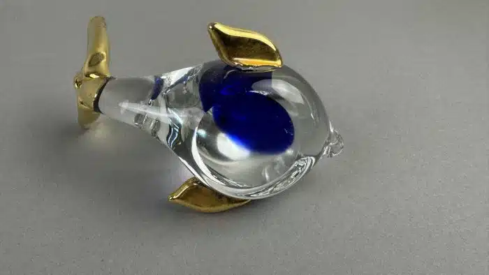 Murano Glas Fisch handgefertigtes Glasornament mit vergoldeten Teilen – Bild 5