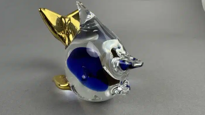 Murano Glas Fisch handgefertigtes Glasornament mit vergoldeten Teilen – Bild 6