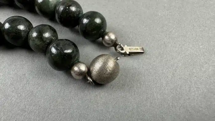 Jade Halskette mit Armband Verschluss 925 Sterlig Silber – Bild 5