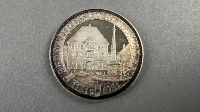 5 Stück Sammlermünzen - 850 Jahre Sankt Veit an der Glan - Monarchie, Kaiser Franz Josef I, Silber - 20 Centavos Cuba – Bild 3