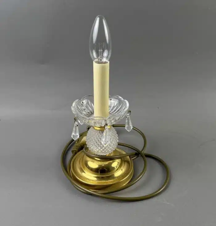 Antike Lampe mit Swarovski Kristall H 30 cm