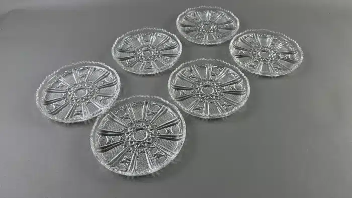 6 Stück Bleikristall Unterteller Dm. 15 cm