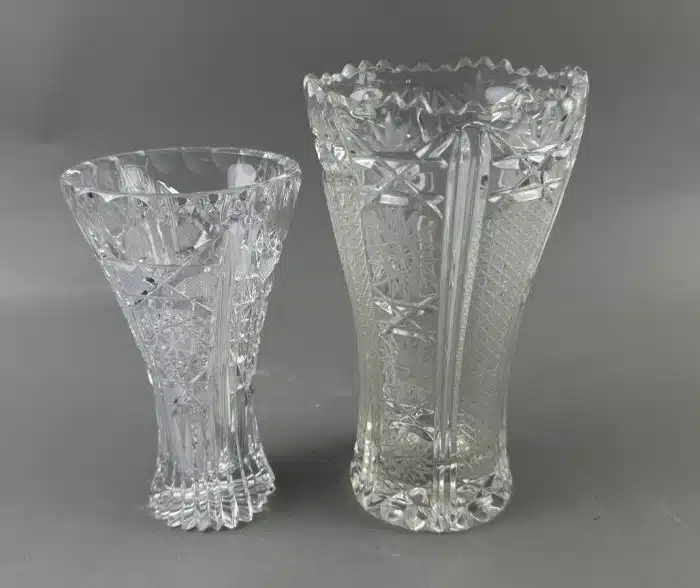 2 Stück Bleikristall Vasen H. 17 cm und 20 cm