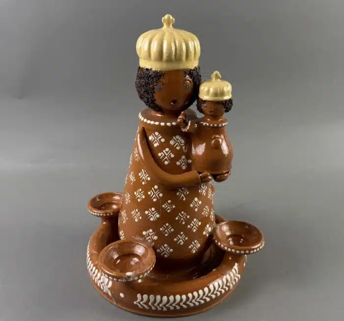 Figuraler Kerzenhalter Keramik H 30 cm