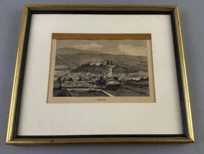 Bleiburg - Xylografie von Klos um 1890 - 21x18 cm Ausschnitt 13x9,5 cm – Bild 2