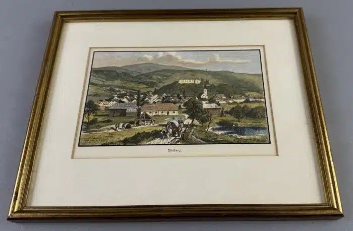 Bleiburg - Xylografie von Püttner um 1890 - 26x21 cm Ausschnitt 17,5x12cm – Bild 2