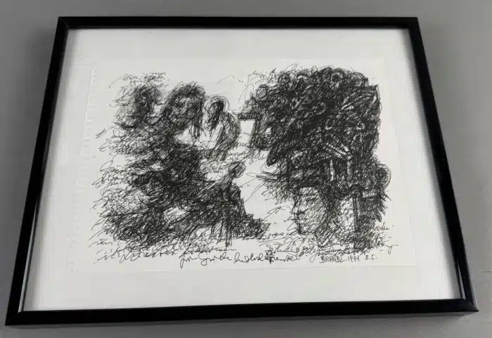 Franz Brandl (St. Georgen/Längsee 1928-2012 Bleiburg, signiert Franz Brandl,  31x25 cm datiert 1991  - Mischtechnik -  auf Papier,  Blatt 24x18 cm,  gerahmt, verglast – Bild 2