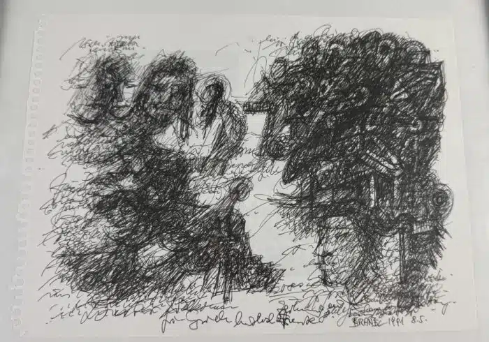 Franz Brandl (St. Georgen/Längsee 1928-2012 Bleiburg, signiert Franz Brandl,  31x25 cm datiert 1991  - Mischtechnik -  auf Papier,  Blatt 24x18 cm,  gerahmt, verglast