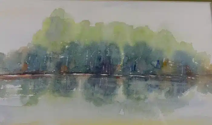 Aquarell unleserlich signiert,  54x40 cm Blatt 36x23 cm gerahmt, verglast – Bild 6