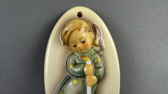 Goebel & MI Hummel Keramik Weihnachtsengel Weihwasserbecken 1990er Jahre beschädigt und geklebt OVP – Bild 5