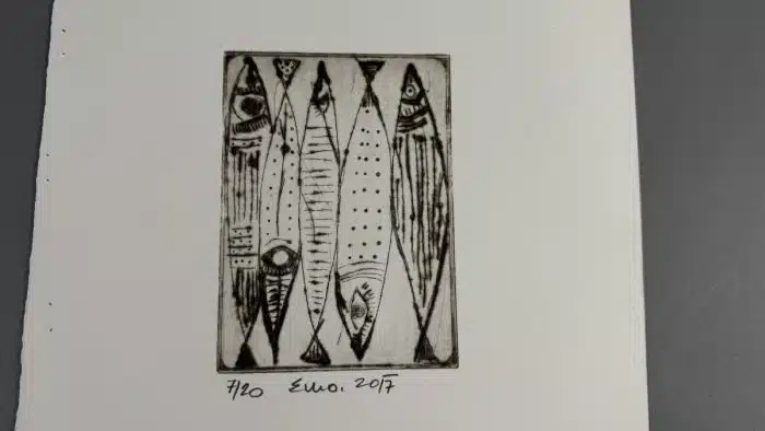  Emil Oman (EMO) - Hum Kroatien -1957 geboren, 2 Lithographien 39x26 cm – Bild 3