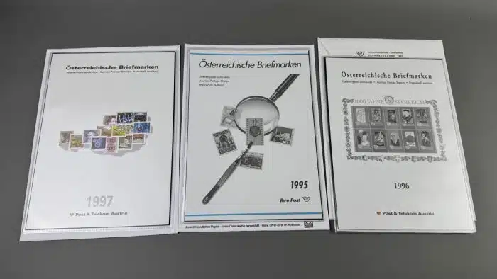 Jahresmappe Jahresausgaben Briefmarken Österreich 1996 1997 1995