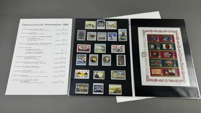 Jahresmappe Jahresausgaben Briefmarken Österreich 1998 1996 2001 – Bild 5