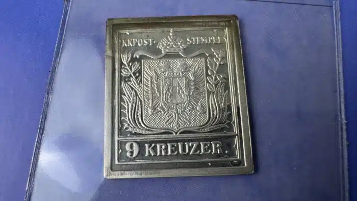 Silberstempel: Österreich 9 Kreuzer auf Karte mit Zertifikat