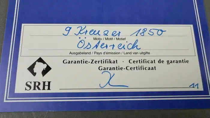 Silberstempel: Österreich 9 Kreuzer auf Karte mit Zertifikat – Bild 5